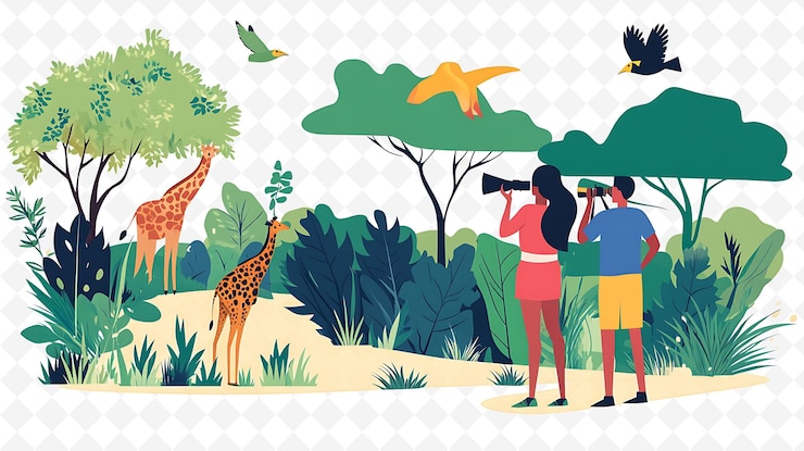 PSD una foto di persone che guardano una giraffa e una giraffa