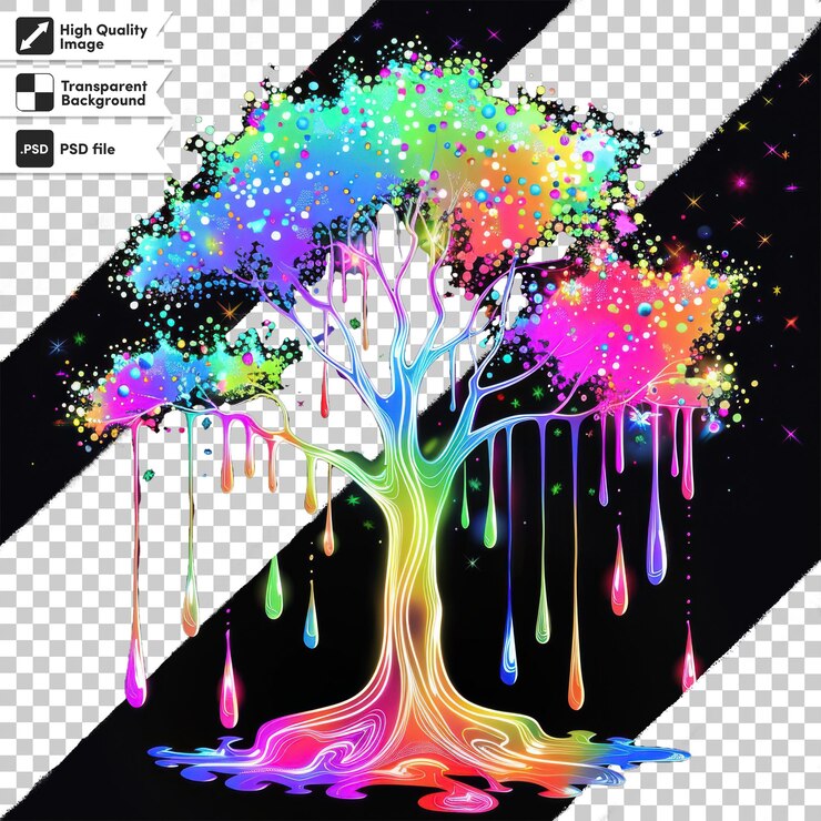 PSD una foto di un albero con la parola albero su di esso
