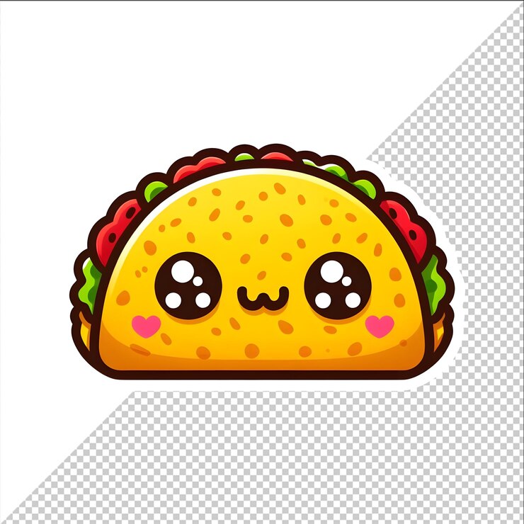PSD una foto di un taco con una faccia su di esso
