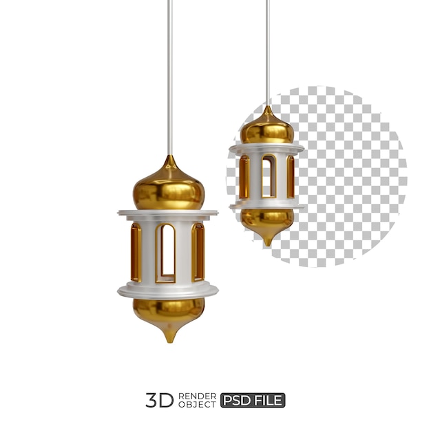 Una foto di una lampada con una cornice dorata e il testo 3d sotto la luce.