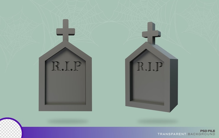 PSD una foto di una lapide di halloween con la parola rip psd archive con sfondo png