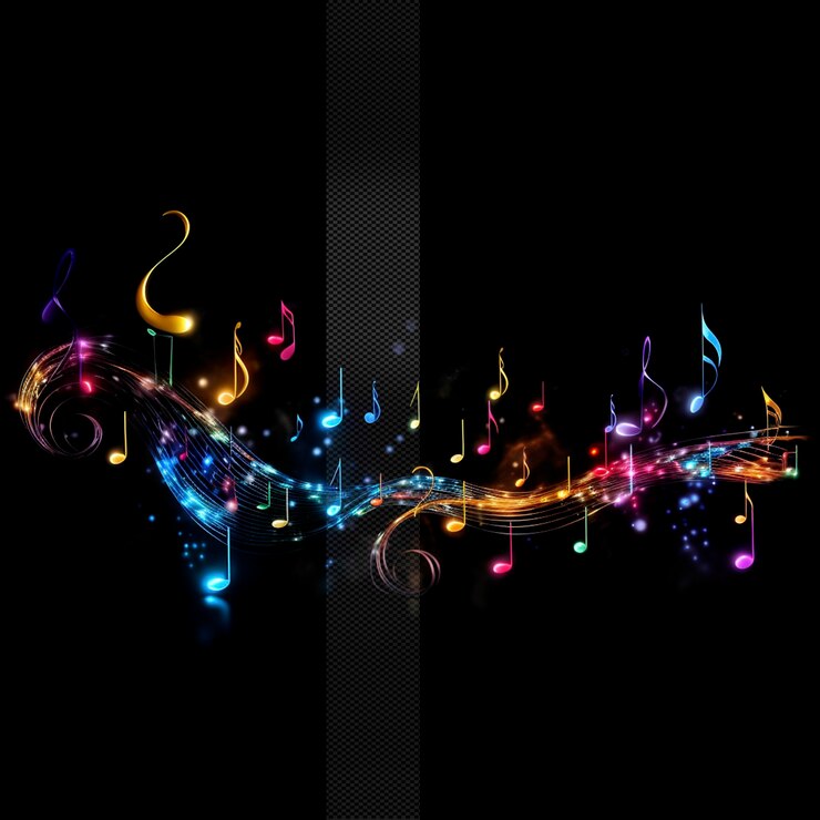 PSD una foto di una luce colorata e una foto di uno sfondo musicale