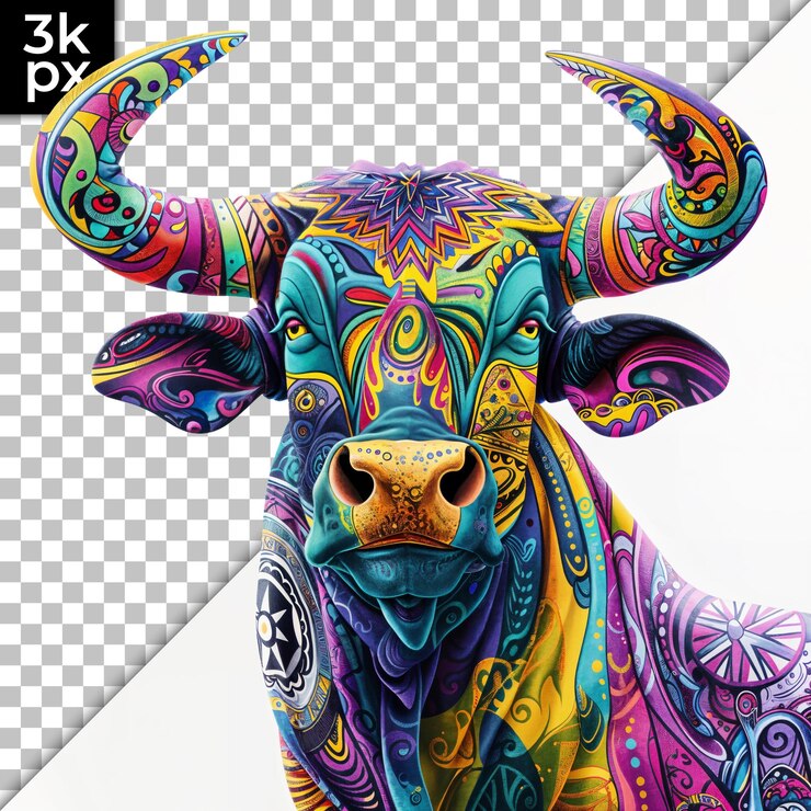 PSD una foto di una mucca con la parola x su di essa