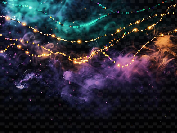 PSD una foto scura con luci viola e verdi e uno sfondo nero