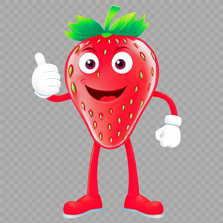PSD una fragola con un pollice in su