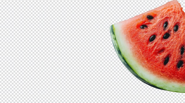 Una fresca fetta di anguria che evidenzia i suoi succosi semi, perfetta per le ricette estive e le idee di spuntini salutari
