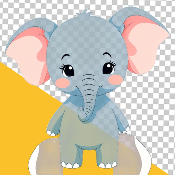 PSD una graziosa illustrazione in png di un elefante