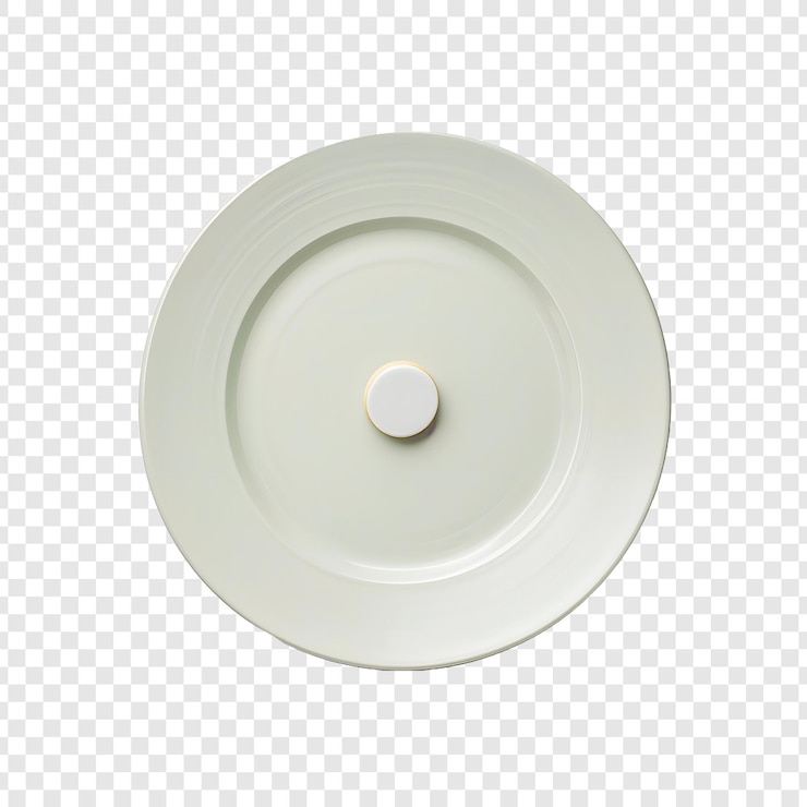 PSD una lampada bianca e verde con una base bianca e un cerchio bianco su di essa