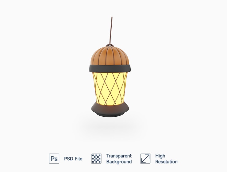 PSD una lampada con uno sfondo chiaro e il file psd di testo.