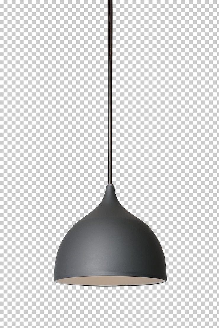 PSD una lampada nera con una base nera e un cappuccio nero