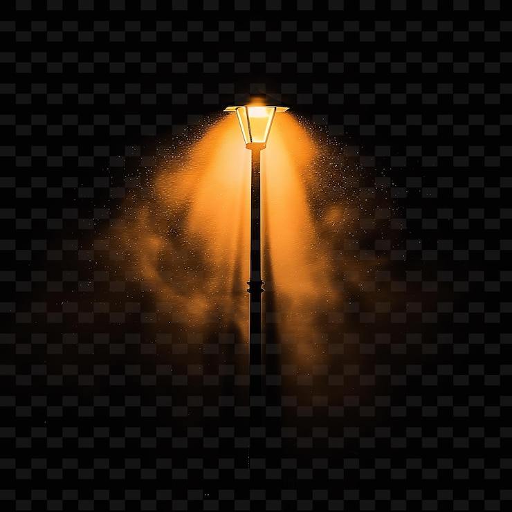PSD una lampada su uno sfondo nero con una luce che brilla su di essa