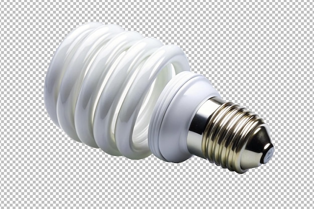Una lampadina a spirale su uno sfondo bianco migliora gli interni moderni