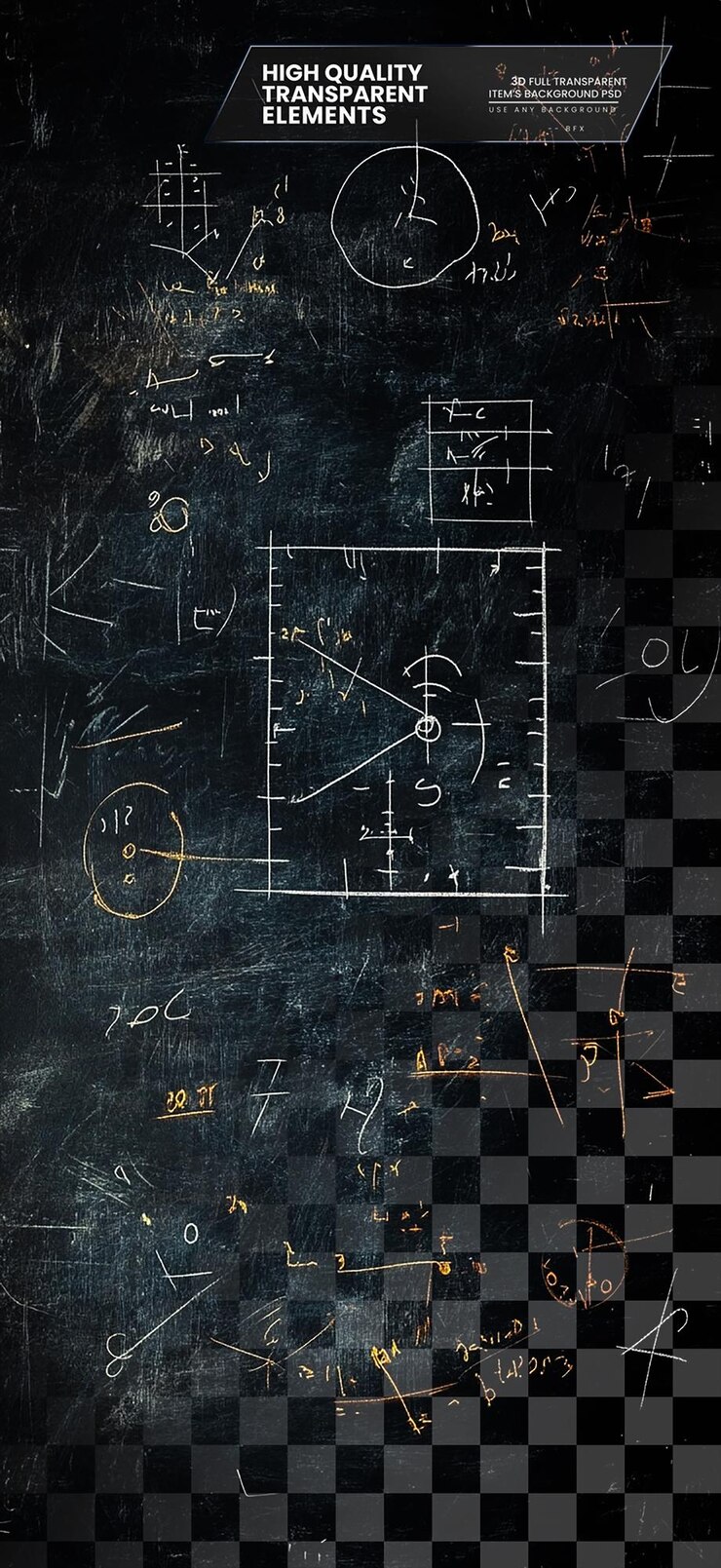 PSD una lavagna con i numeri su di essa e i numeri 1 e 3 su di essa