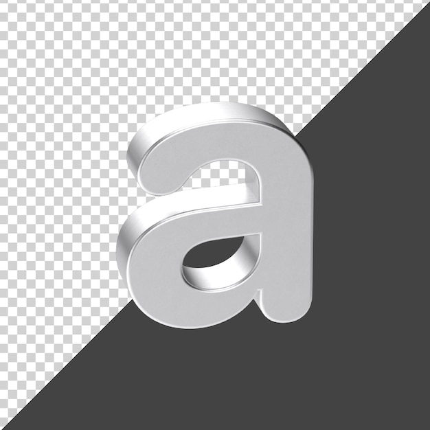 una lettera d'argento nel rendering 3d lettera realistica 3d a