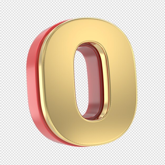 Una lettera d'oro con uno sfondo rosso.
