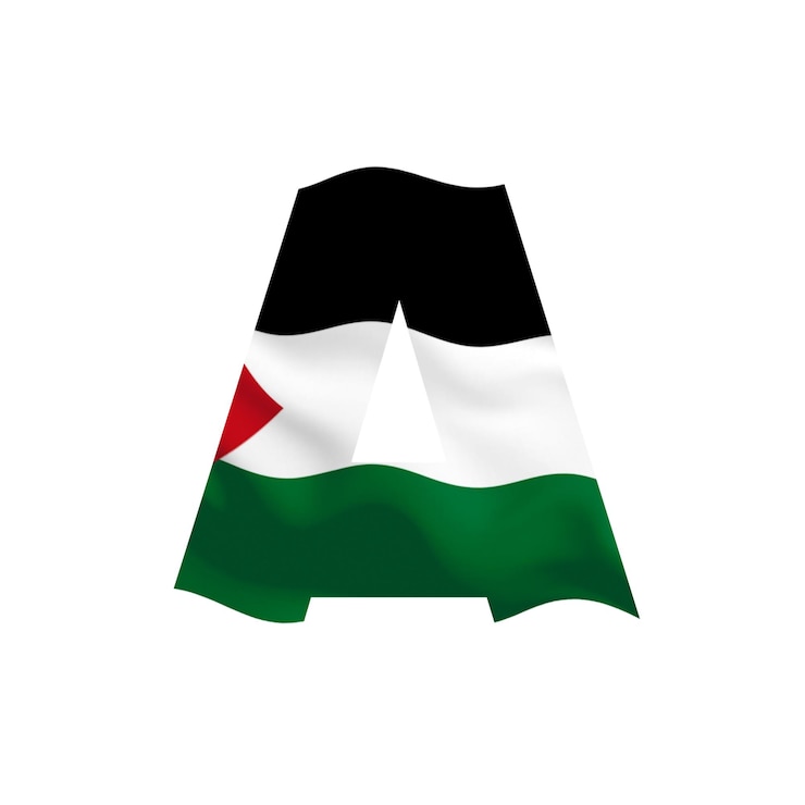 PSD una lettera disegnata con la bandiera palestinese