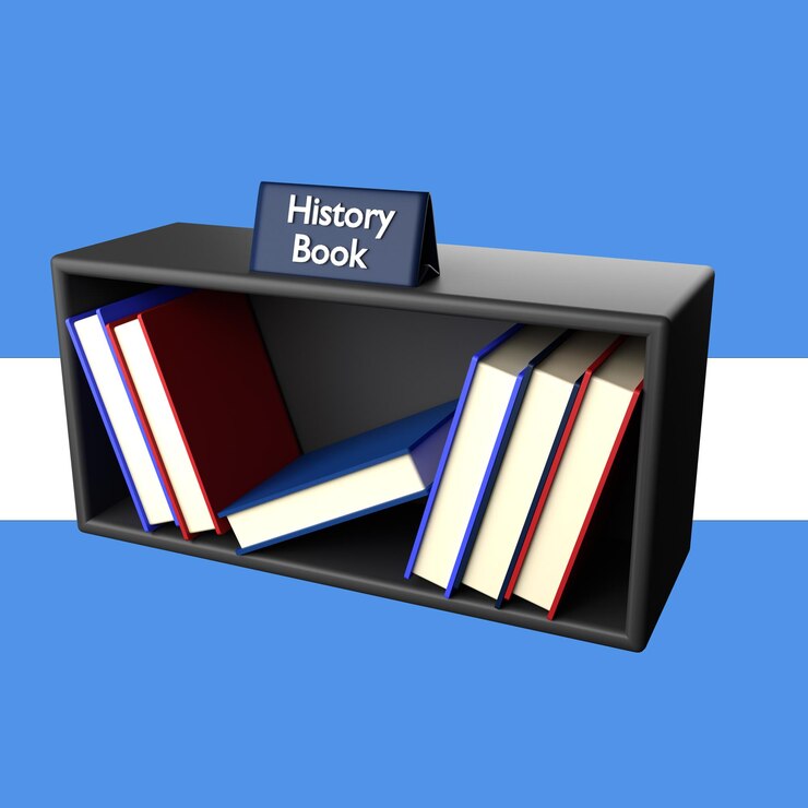 PSD una libreria con un cartello che dice storia sopra