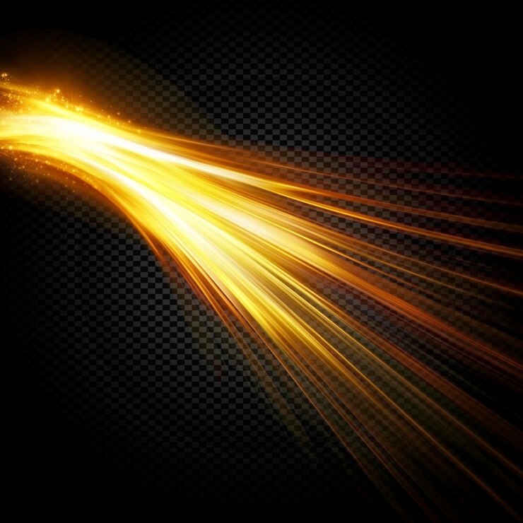 una luce gialla da una fiamma è mostrata con uno sfondo nero