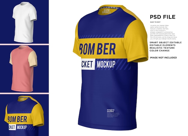 Una maglia blu e gialla con sopra la scritta bomber