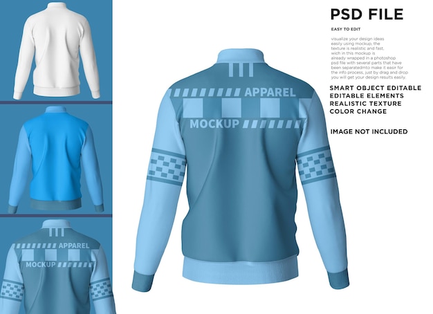 Una maglietta blu e bianca con la scritta psd apparel.