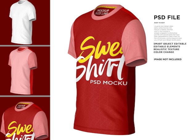 Una maglietta rossa con le parole dolce camicia psd mockup