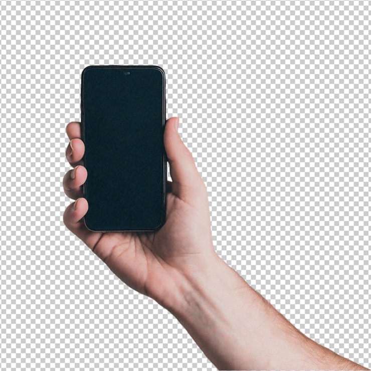 PSD una mano che tiene un telefono che dice "quot flip quot" sullo schermo