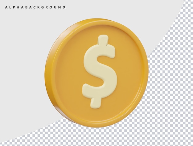 una moneta d'oro con un dollaro e un'immagine di una moneta di un dollaro