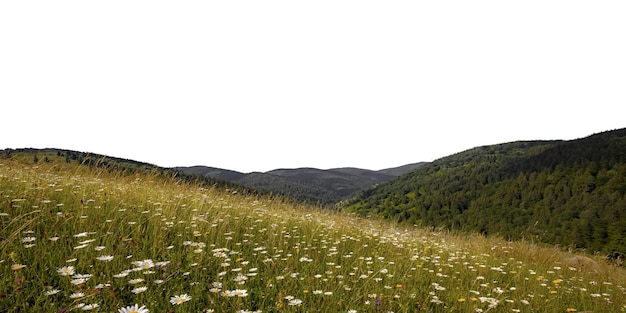 una montagna sullo sfondo trasparente con il cielo tagliato