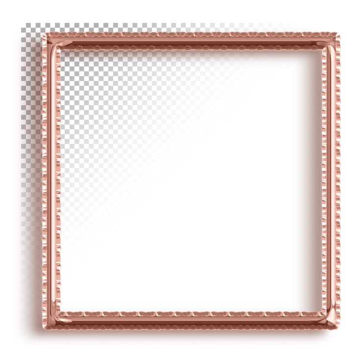 PSD una montatura con sfondo trasparente e in oro rosa metallizzato