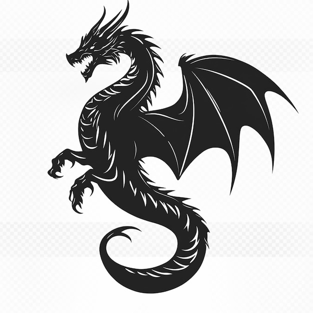 una mosca a silhouette di drago isolata