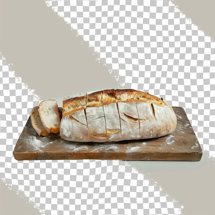 PSD una paglia di pane con una griglia di quadrati che dicono pane