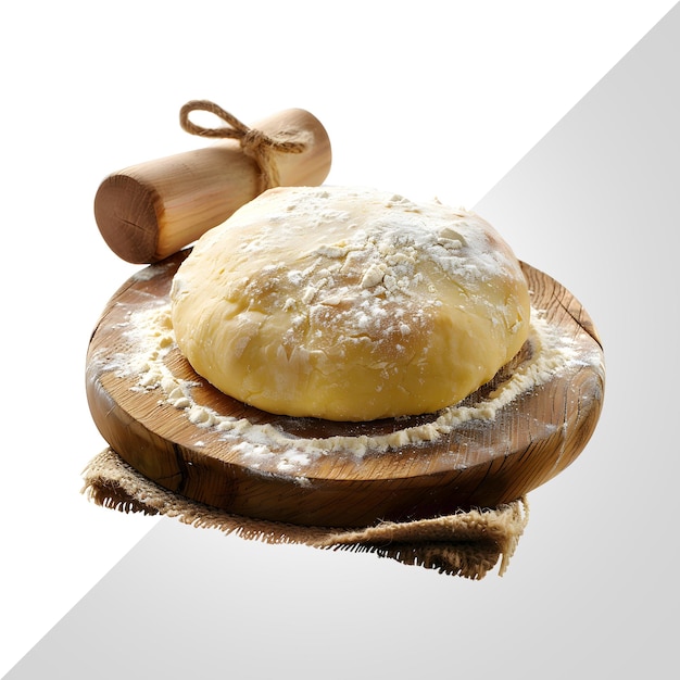 una paglia di pane e un cucchiaio di legno sopra un vassoio di Legno