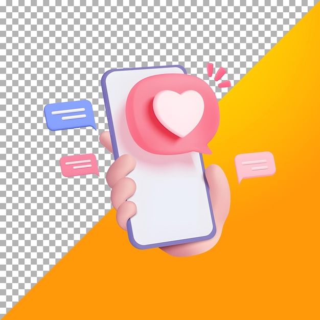 una persona che tiene un telefono con un cuore su di esso