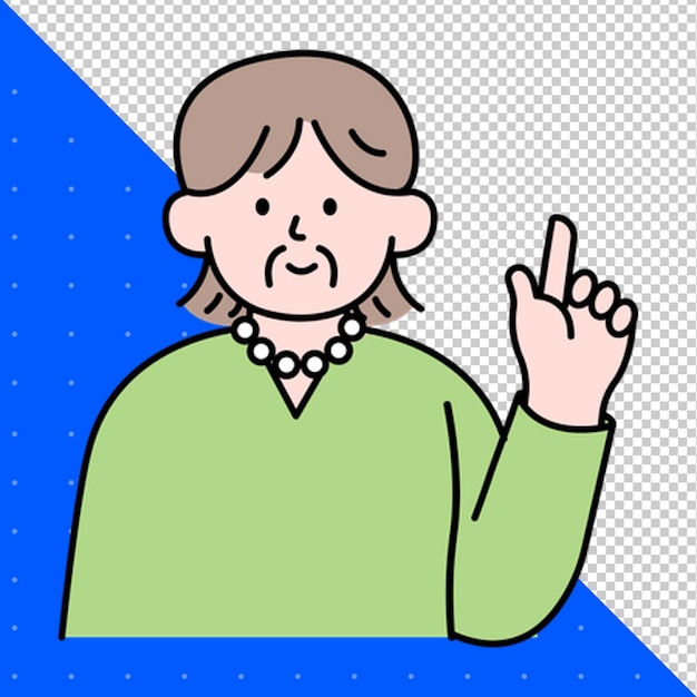 una persona con una camicia verde sta indicando una persona con un dito che indica la parte superiore