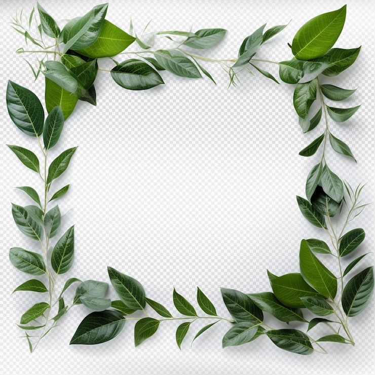 PSD una pianta verde con foglie verdi e uno sfondo bianco