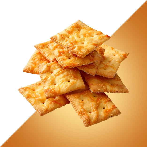 una pila di cracker con le parole cracker in fondo