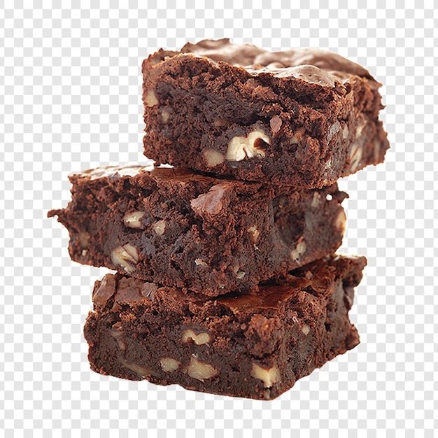 Una pila di deliziosi brownies al cioccolato con noci pecan