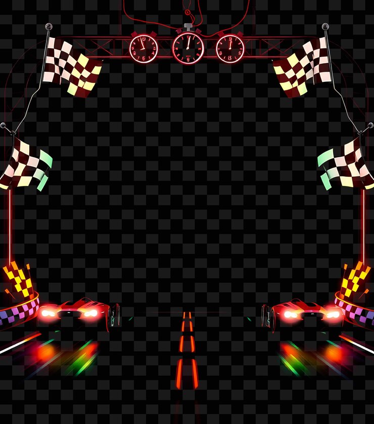PSD una pista da corsa con luci colorate in fondo