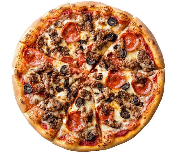 PSD una pizza con salsiccia e pepperoni