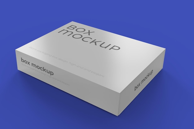 Una scatola bianca con su scritto box mockup