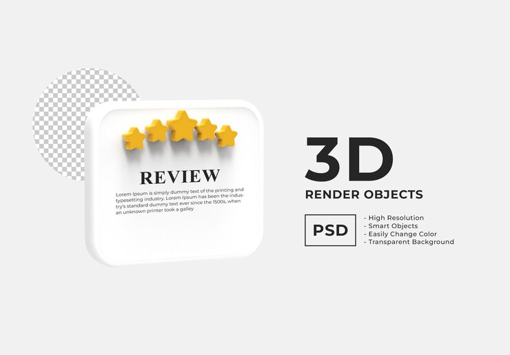 Una scatola che dice rivedere gli oggetti 3d.