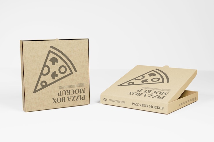 PSD una scatola della pizza con sopra la scritta "scatola della pizza".