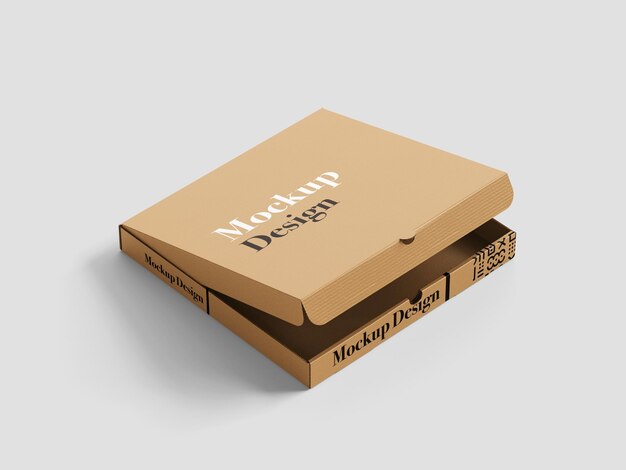 una scatola di cartone marrone con le parole mockup sul lato