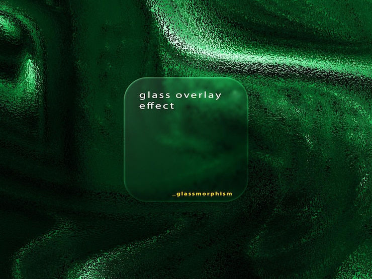 PSD una schermata verde che dice effetto vetro effetto effetto effetto effetto