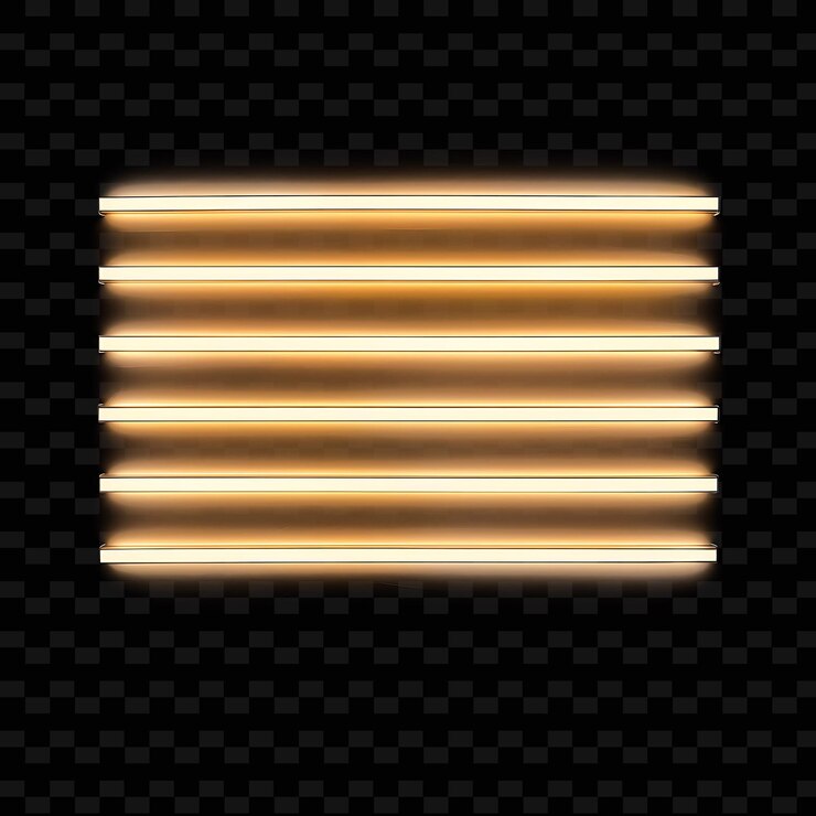 PSD una serie di luci luminose su uno sfondo nero