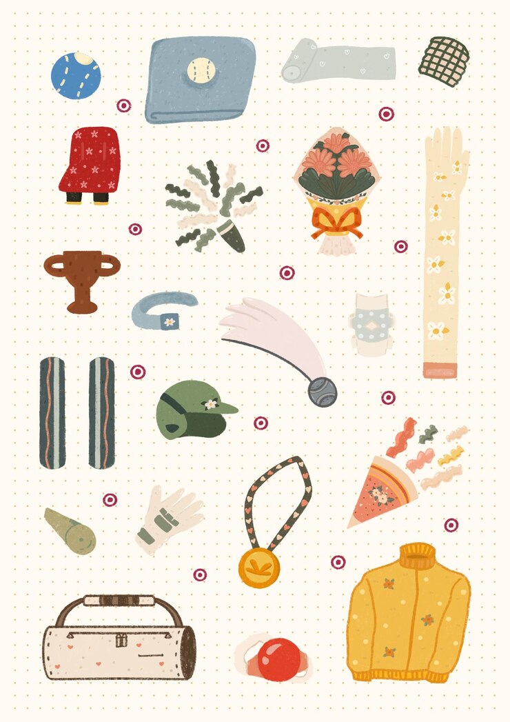PSD una serie di modelli di illustrazione di baseball