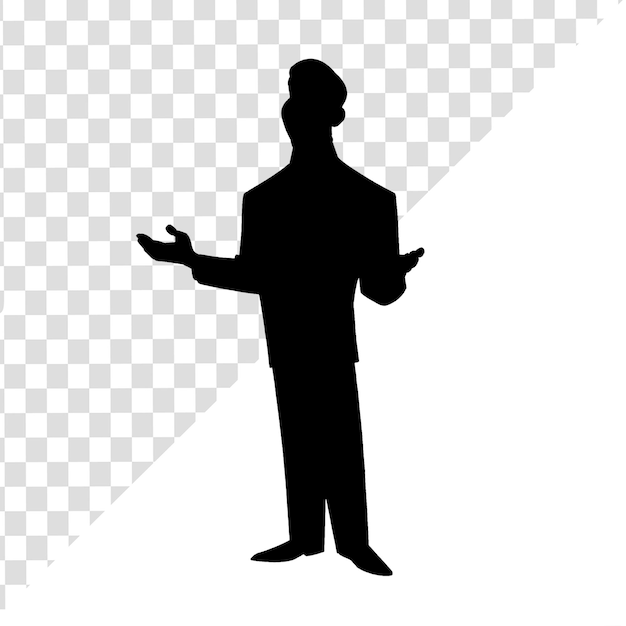 una silhouette di un uomo dei cartoni animati