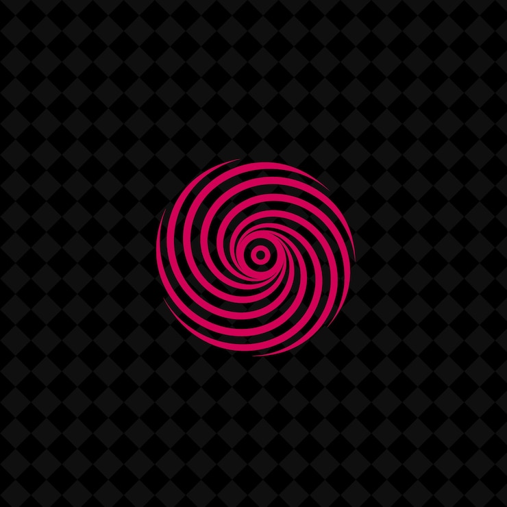 PSD una spirale rosa su uno sfondo nero con una spirale rosa al centro