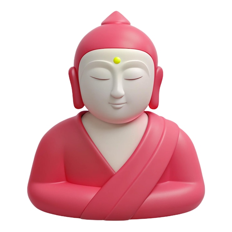 PSD una statua di buddha con un copricapo rosso