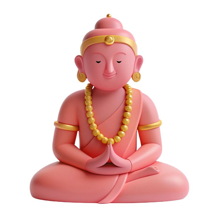 PSD una statua di buddha in rosa seduta in posizione di loto